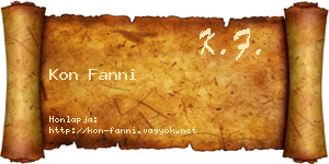 Kon Fanni névjegykártya